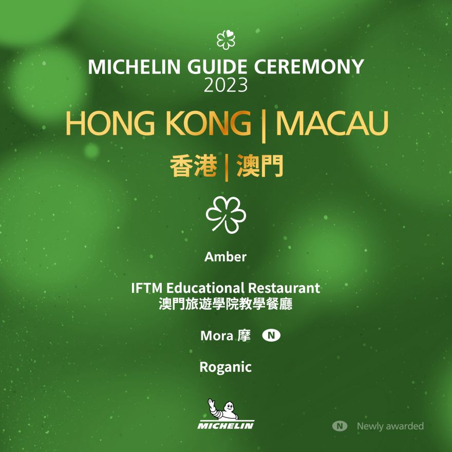 MICHELIN Green Star Hong Kong and Macau 2023